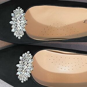 Elegant Black Crystal Embellishments for shoes. Clips only